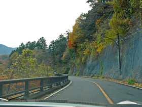 紅葉の奥多摩湖周遊道路