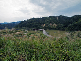 東竹沢のせき止め湖