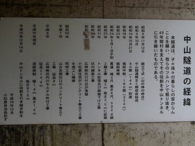 中山隧道の経緯案内板