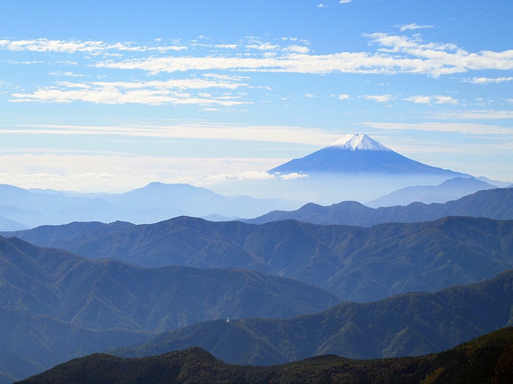 鷹ノ巣山頂上から富士山の展望