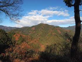 峠の茶屋駐車場から大岳山の眺望