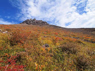 紅葉と荒涼の那須岳