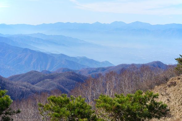 白谷ノ丸から南アルプス(白根山脈)の展望