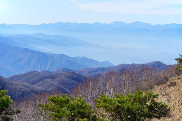 白谷ノ丸から南アルプス(白根山脈)の展望