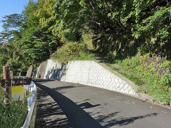 舗装された鷹ノ巣山の奥登山口