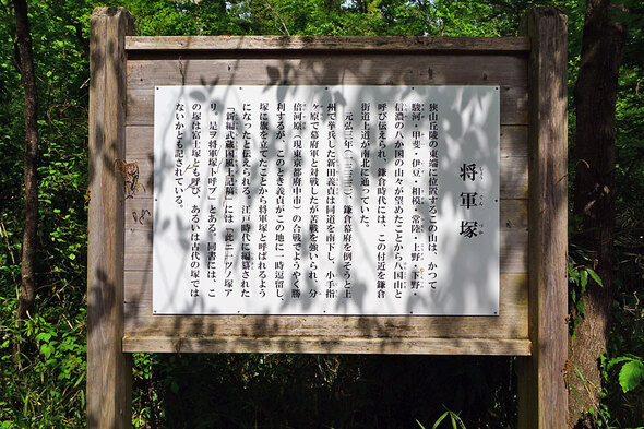 八国山 将軍塚の看板