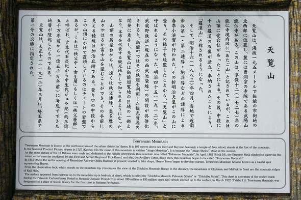 天覧山の案内板