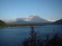 本栖湖から富士山を望む