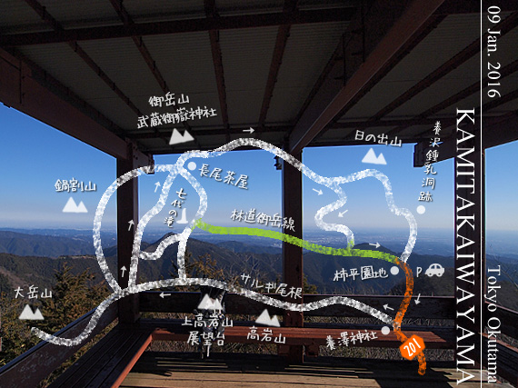 柿平園地から上高岩山周遊