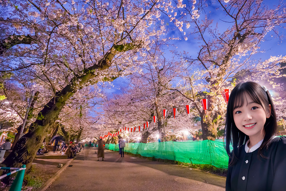 上野公園 さくら通りの夜桜 (2023.3.27)