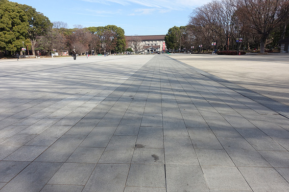 2025年12月 上野公園竹の台広場の汚れた床